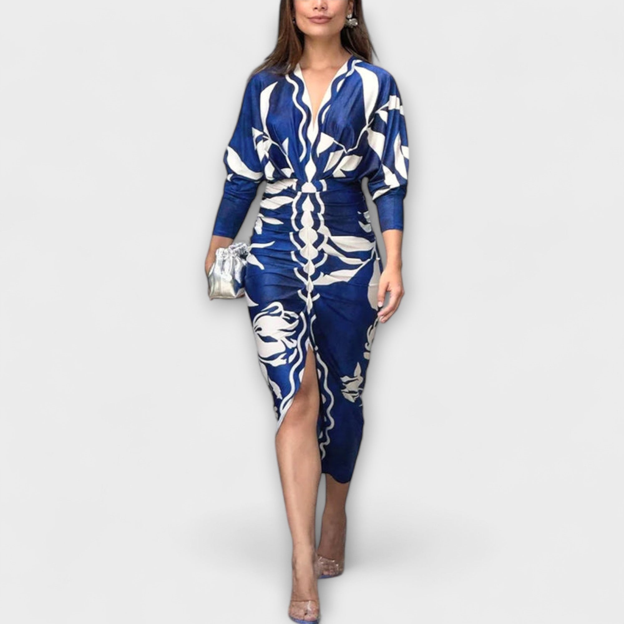 Cleo - Dolman-midi-jurk met Braziliaanse print