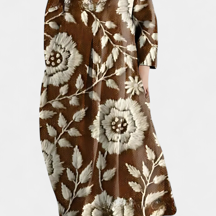 Ana - Buntes fliessendes Kleid mit Aquarellmuster