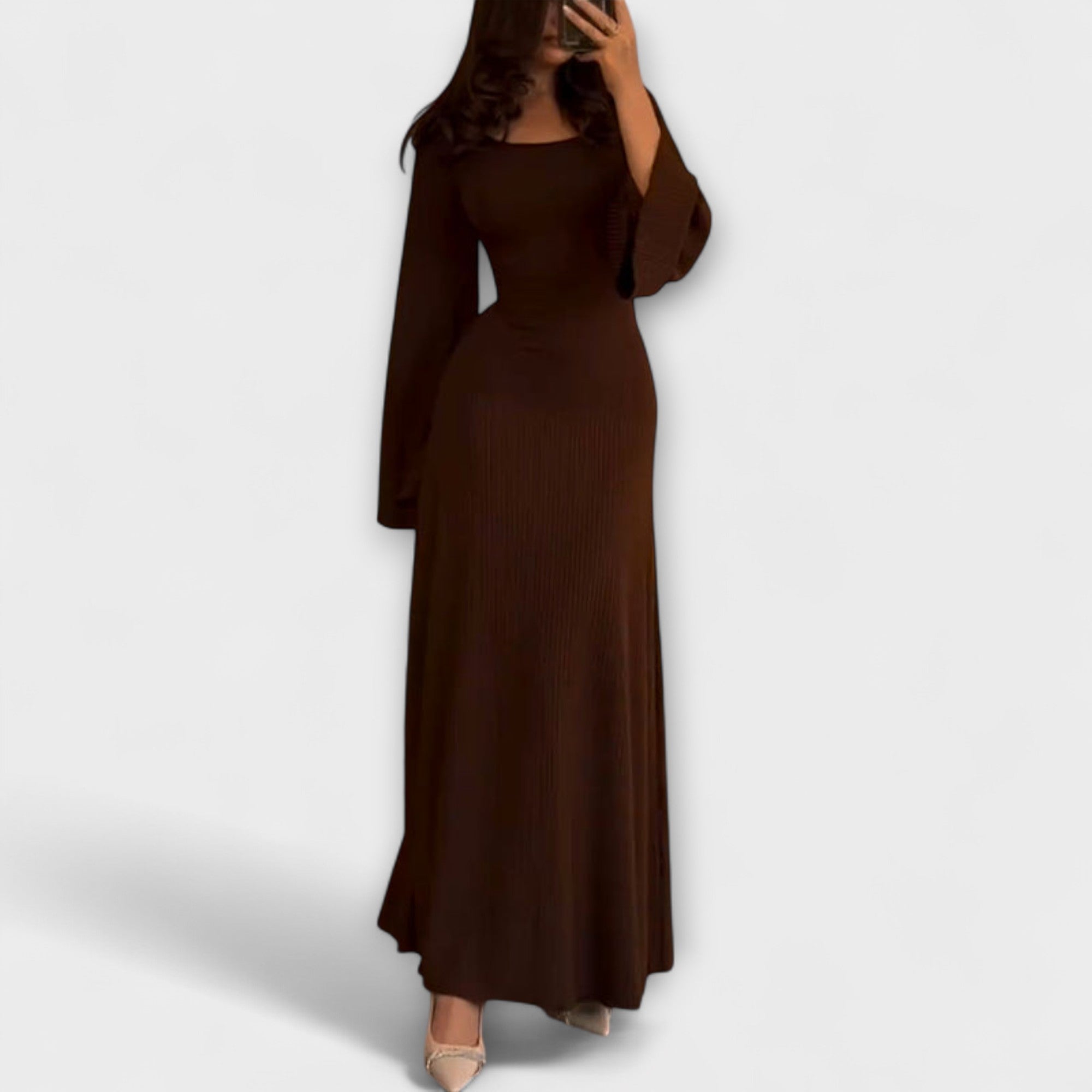 Jocelyn - Chique gebreide jurk met tailledetail