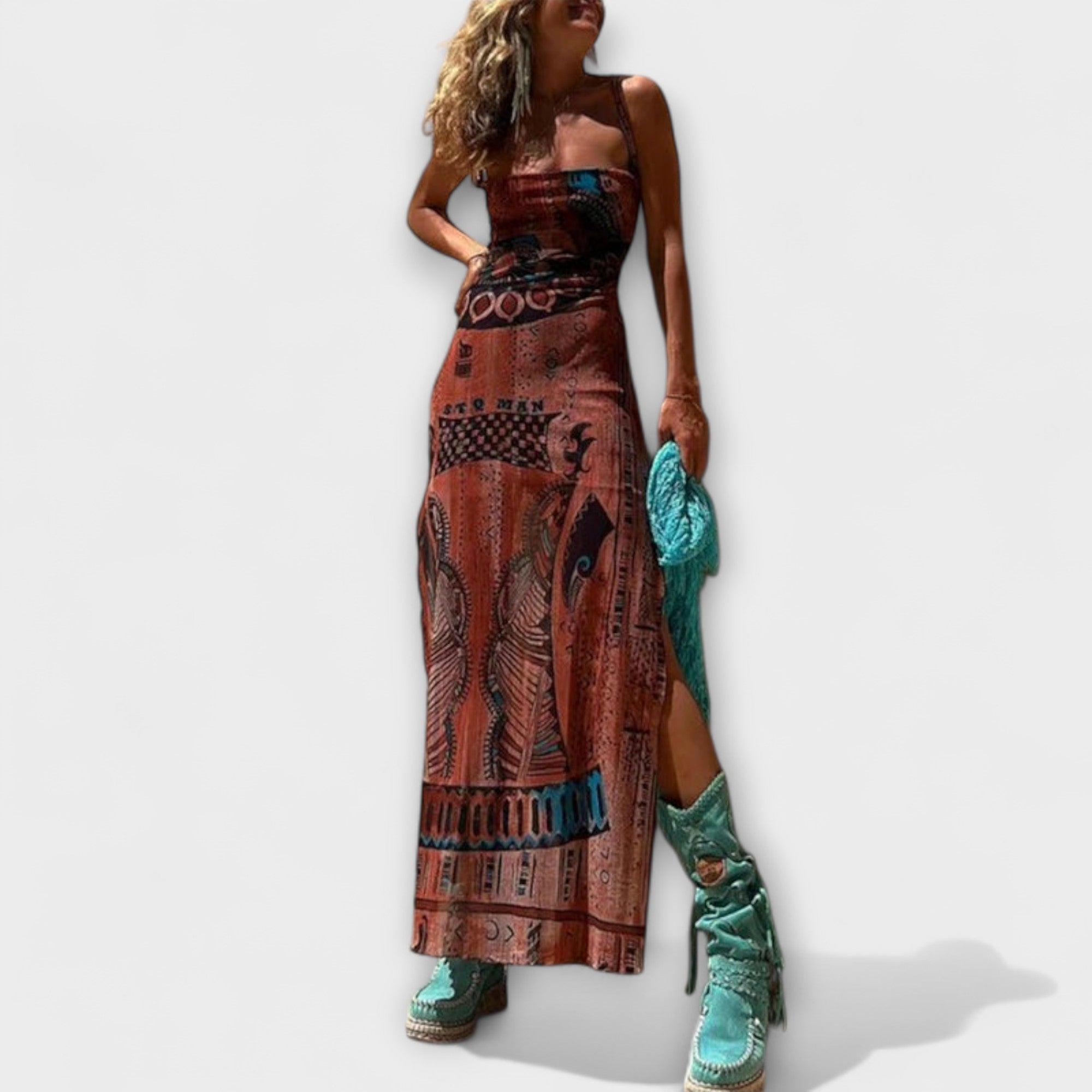 Fee - Unieke Midi-jurk met Cowl-Neck