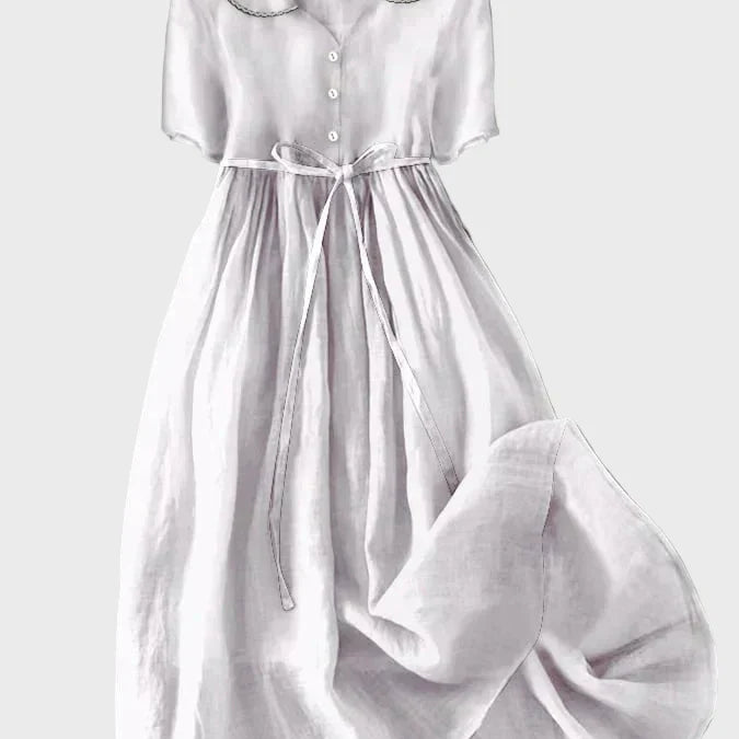 Fliederfarbenes Knopfleistenkleid