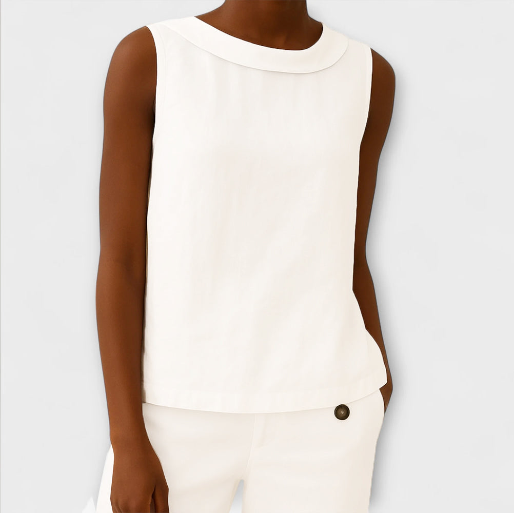 Brianna - Beige elegantes ärmelloses Top