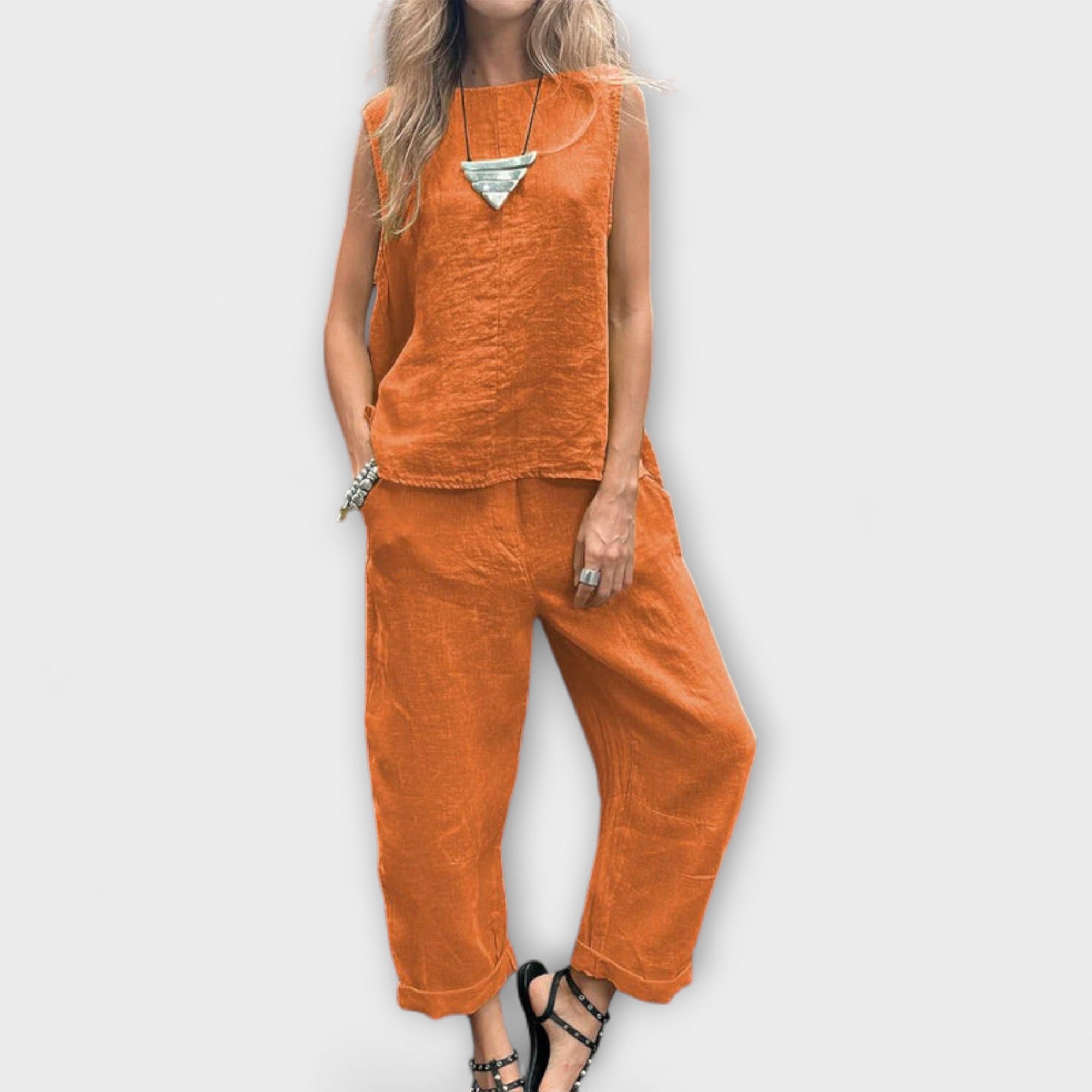 Jennifer - Relaxte katoenen linnenoutfit