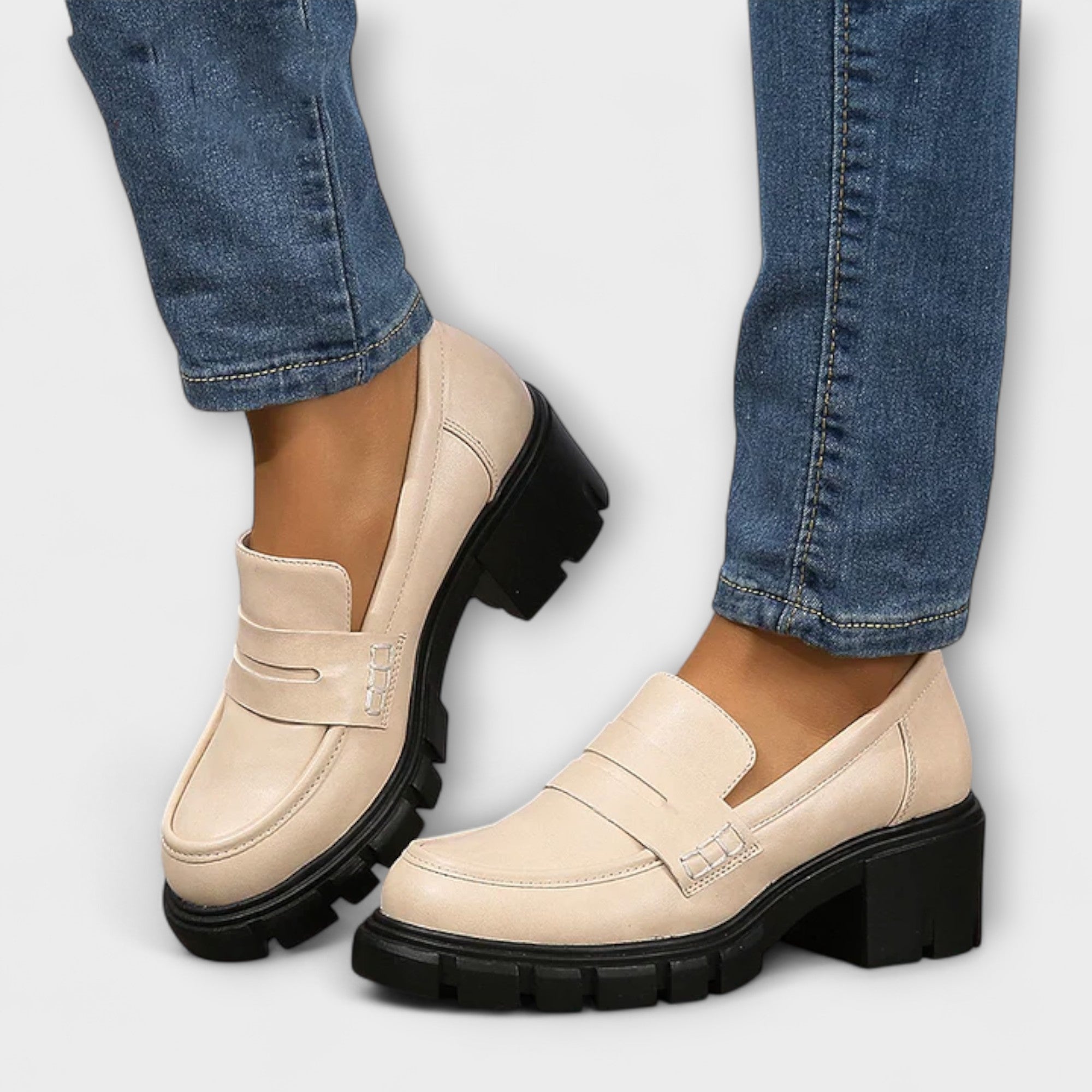 Harriet - Casual loafers met dikke hak