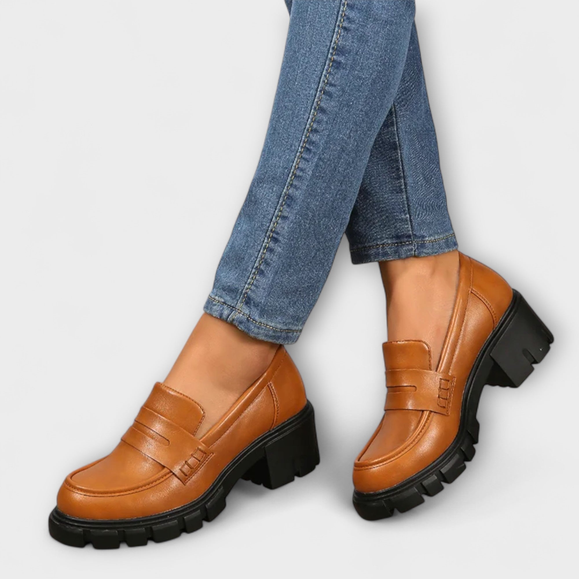 Harriet - Casual loafers met dikke hak