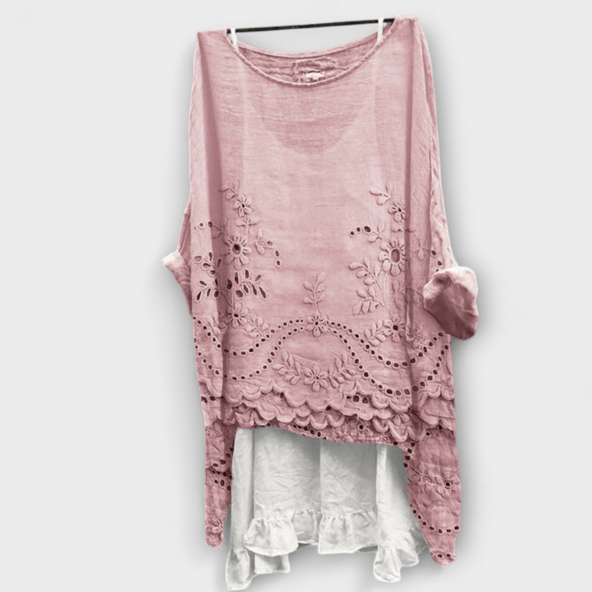 Ella – Blouse met dubbellaagse zoom