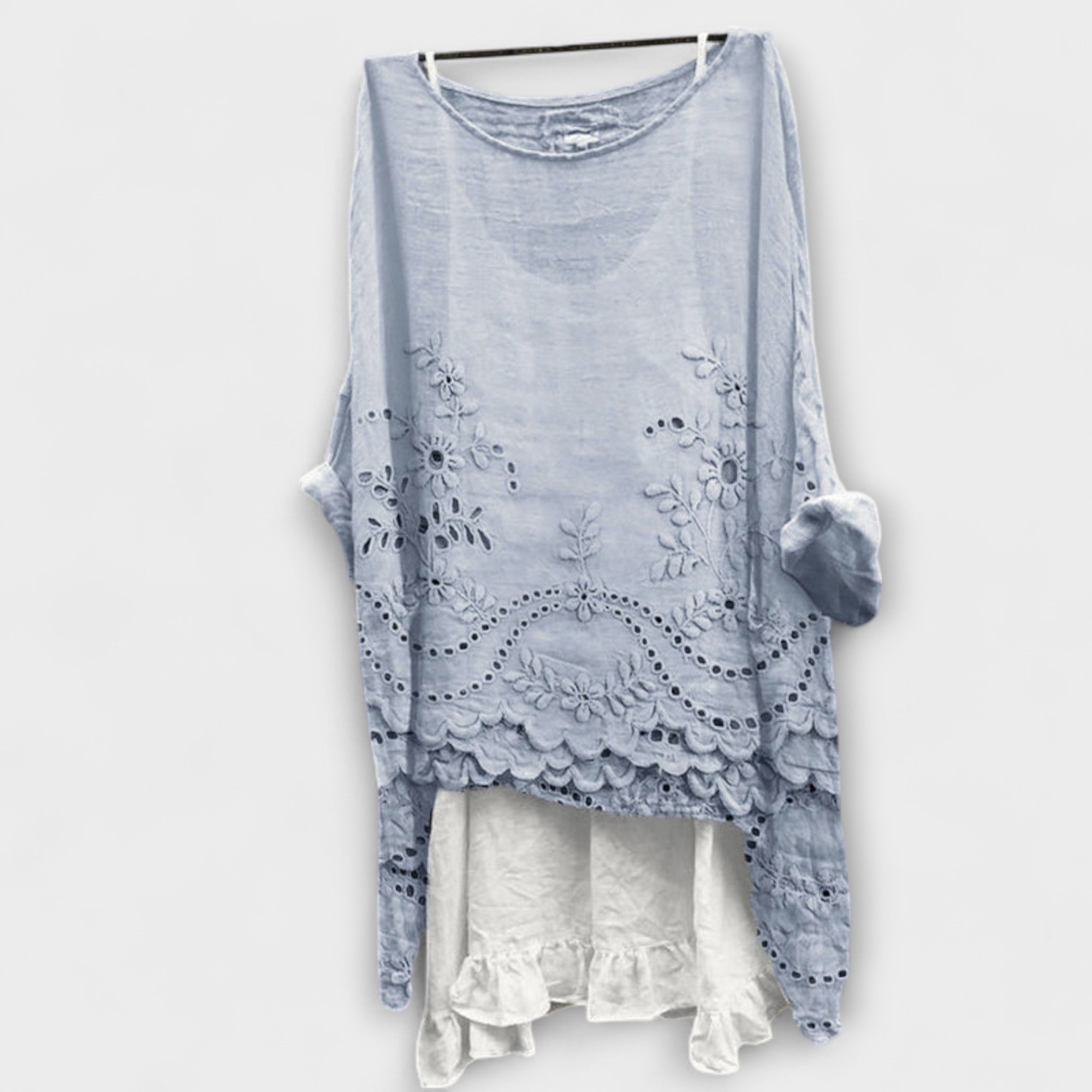 Ella – Blouse met dubbellaagse zoom