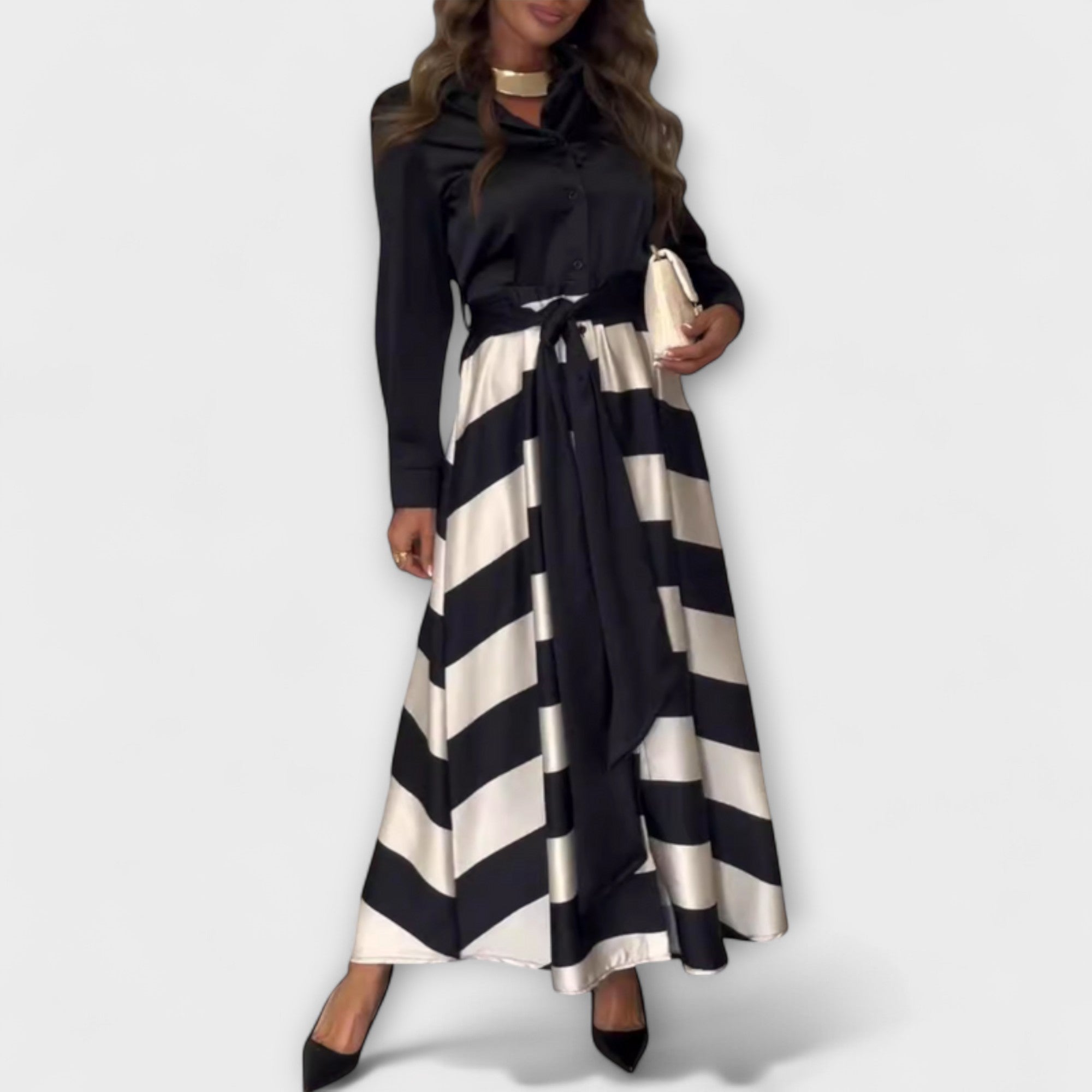 Hedda – langes Hemdblusenkleid mit Gürtel
