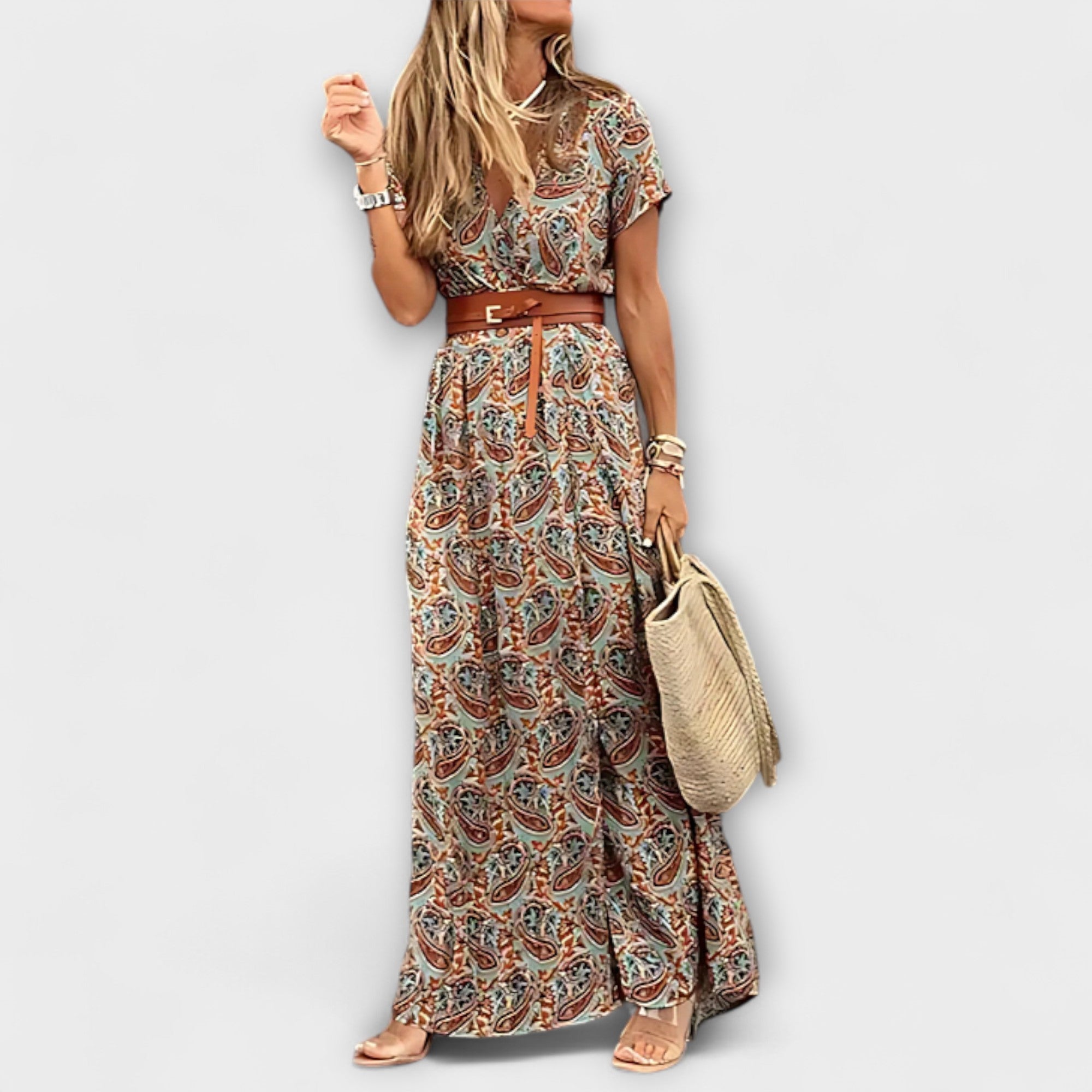 Sybella - Lichte Boho Maxi-jurk