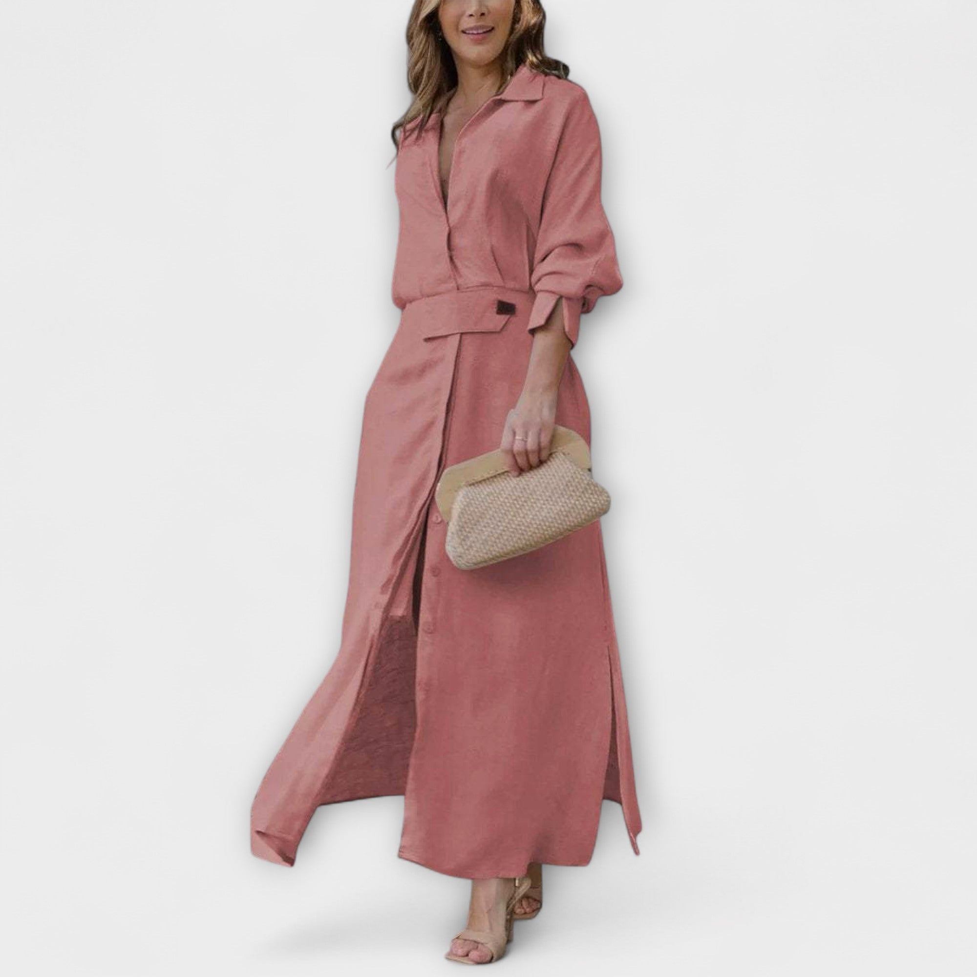 Jeanette - Maxi-jurk met V-hals