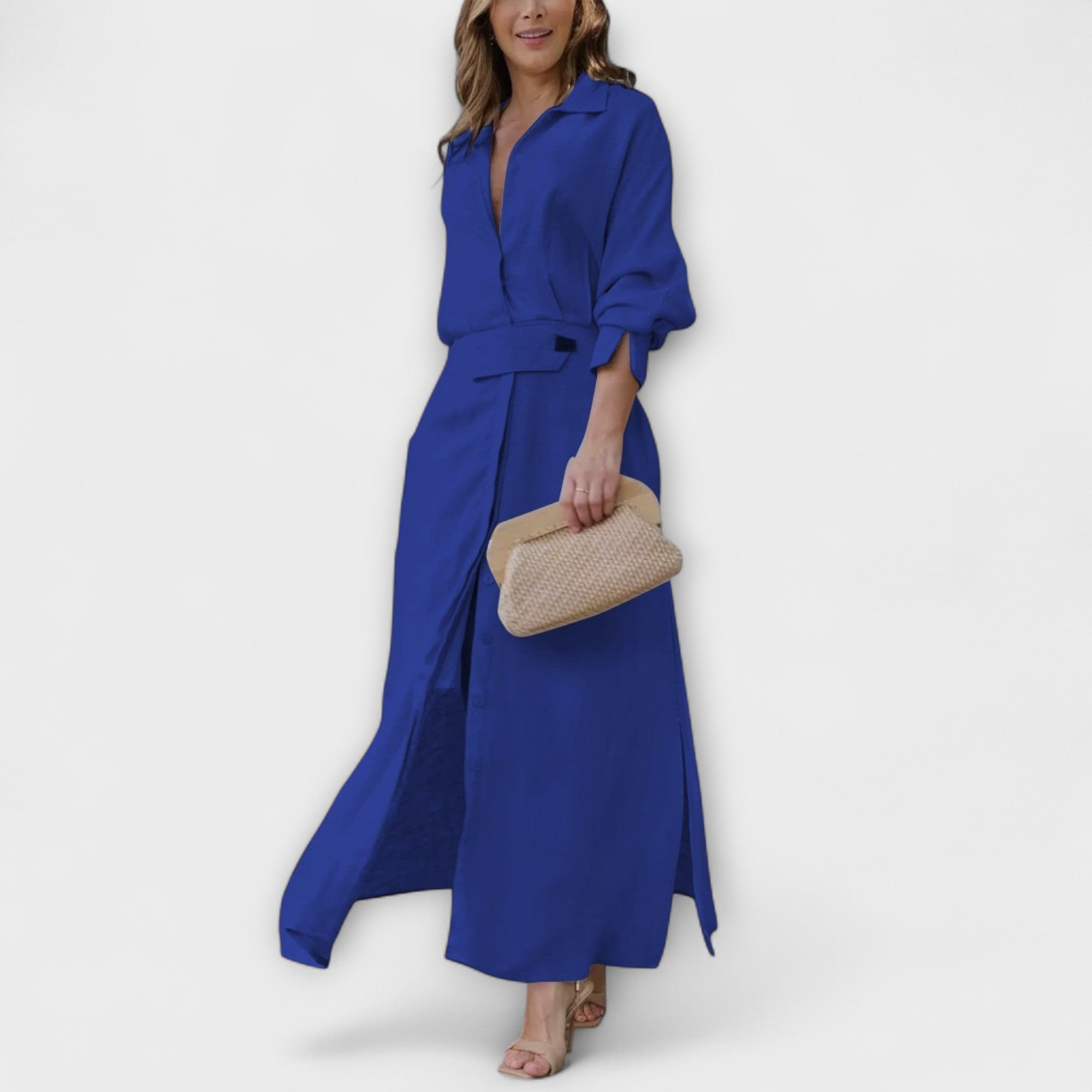 Jeanette - Maxi-jurk met V-hals