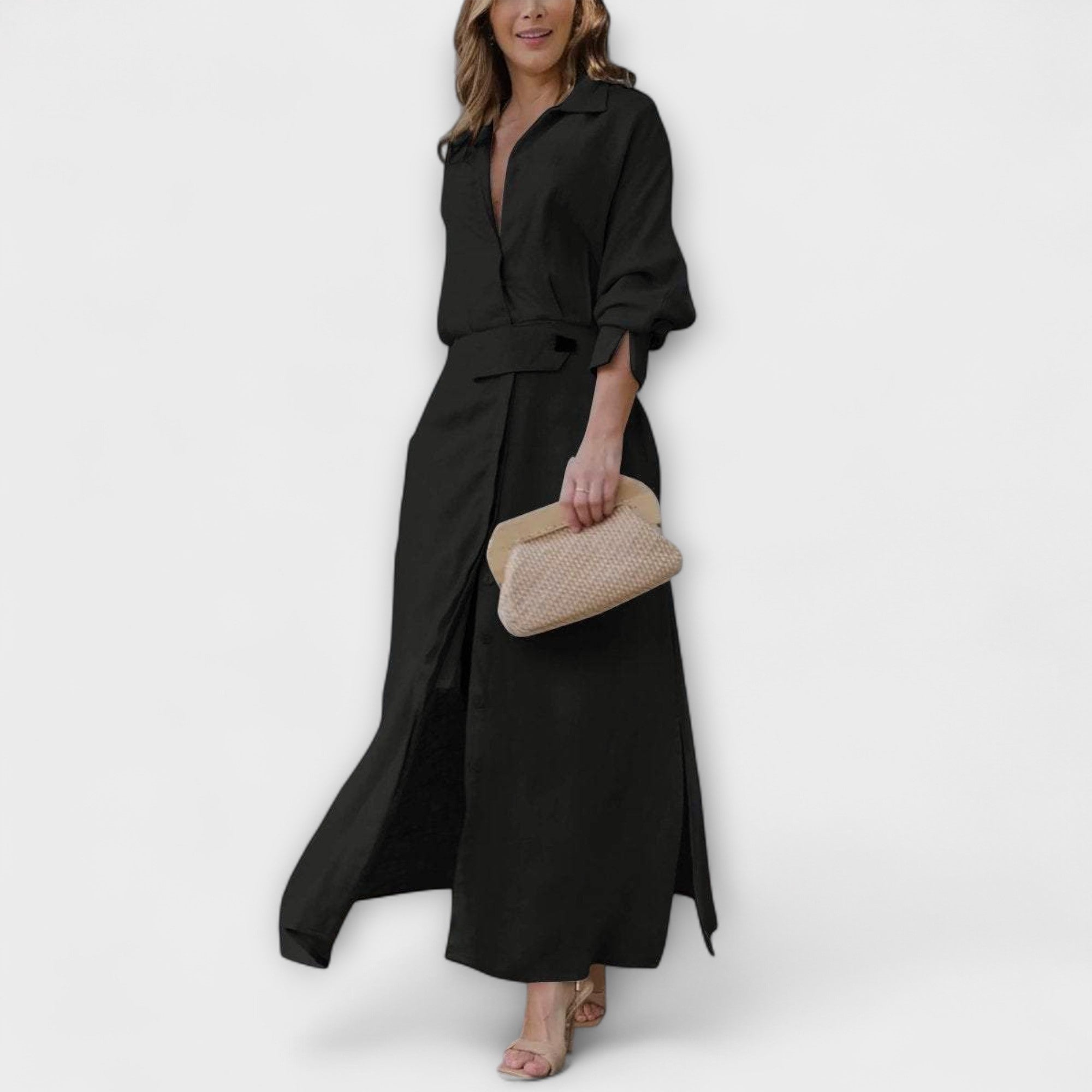 Jeanette - Maxi-jurk met V-hals