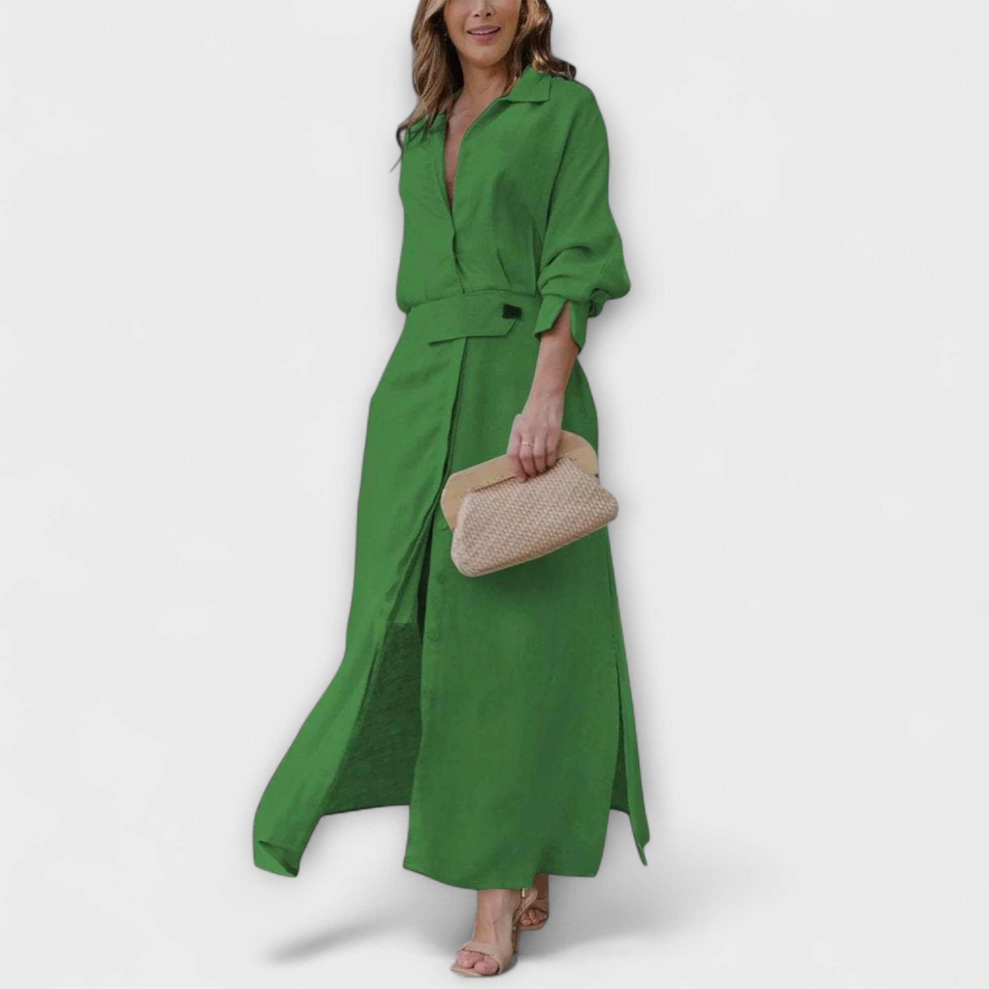 Jeanette - Maxi-jurk met V-hals