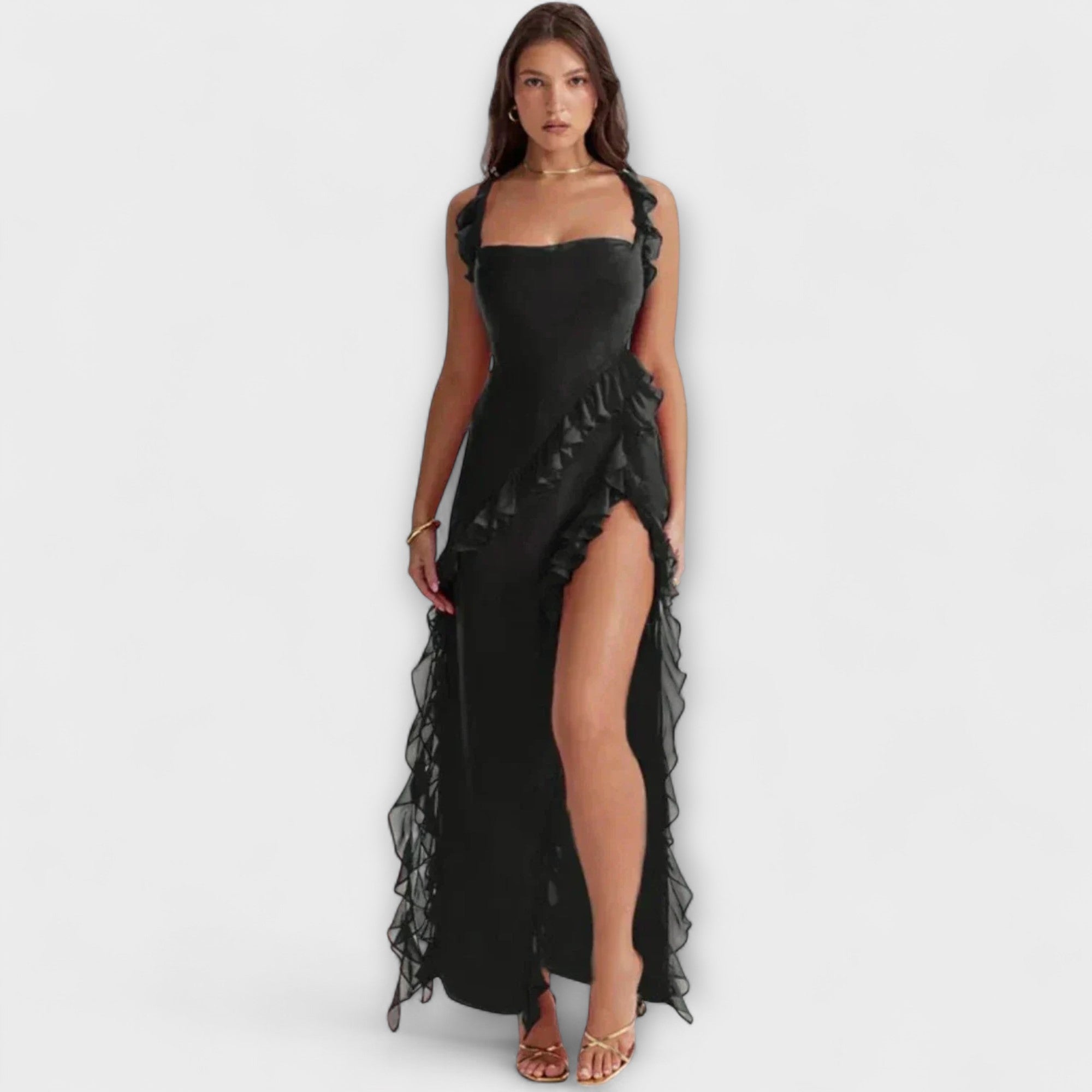 Lara – Elegantes Maxikleid mit Schlitz
