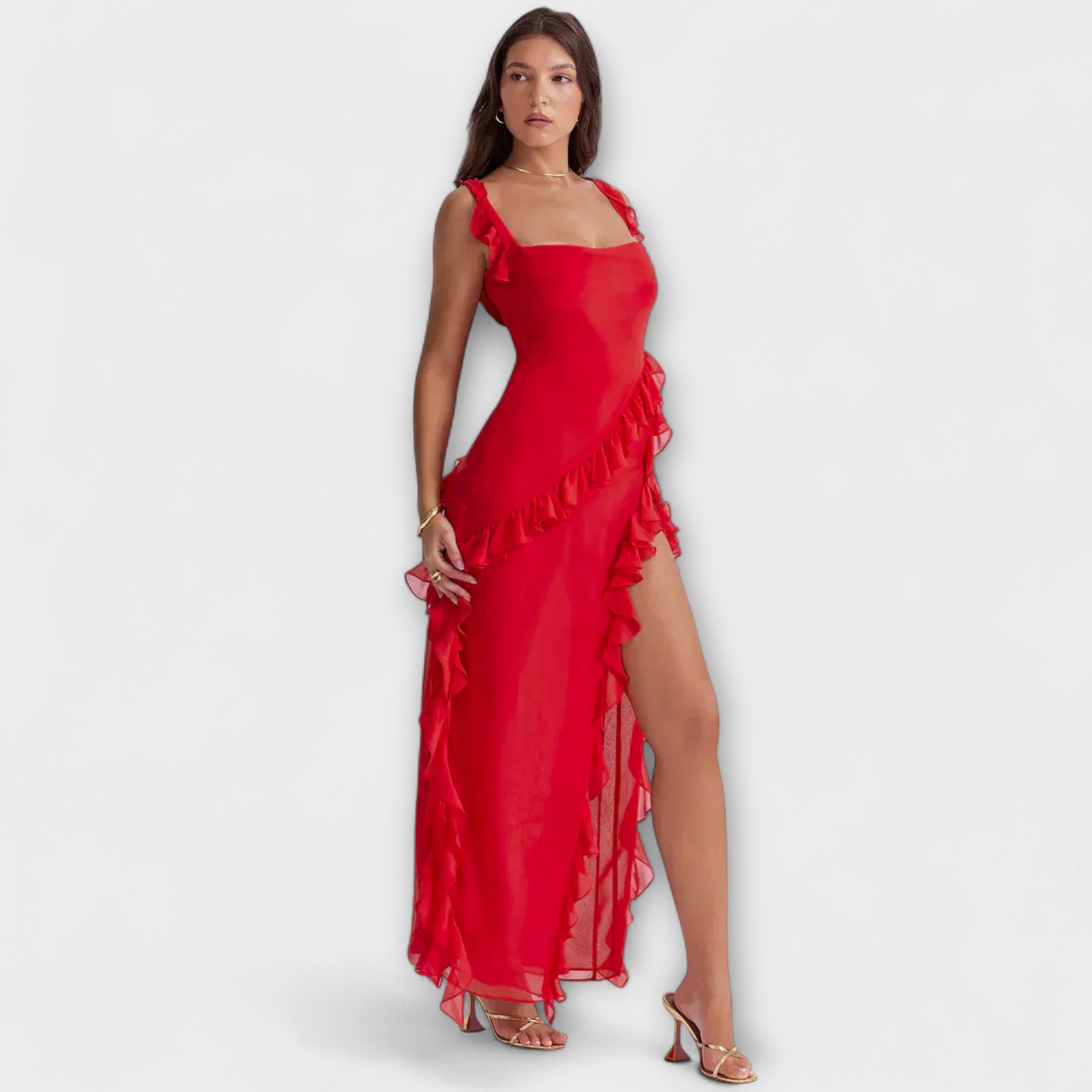Lara – Elegantes Maxikleid mit Schlitz