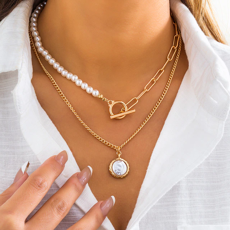 Vintage meerlaagse parelketting