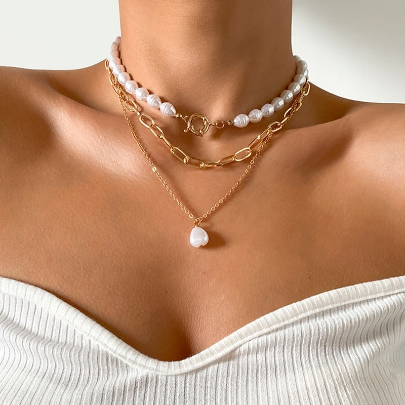 Vintage meerlaagse parelketting