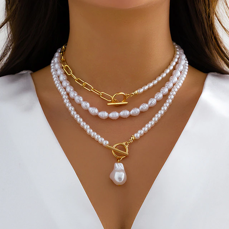 Vintage meerlaagse parelketting