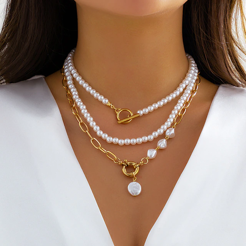 Vintage meerlaagse parelketting
