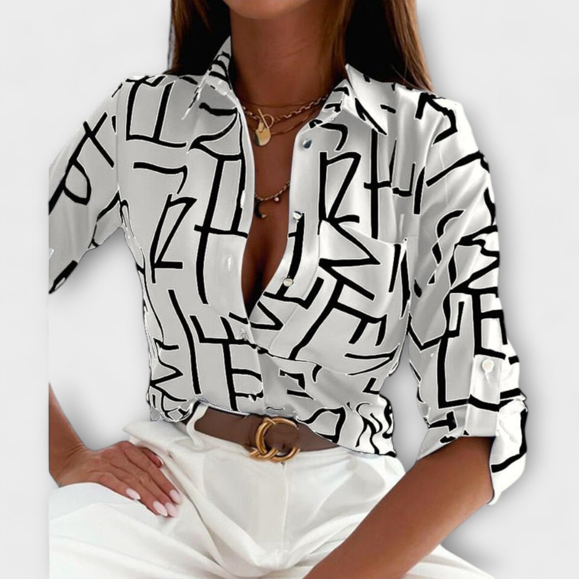 Blouse met klassieke kraag