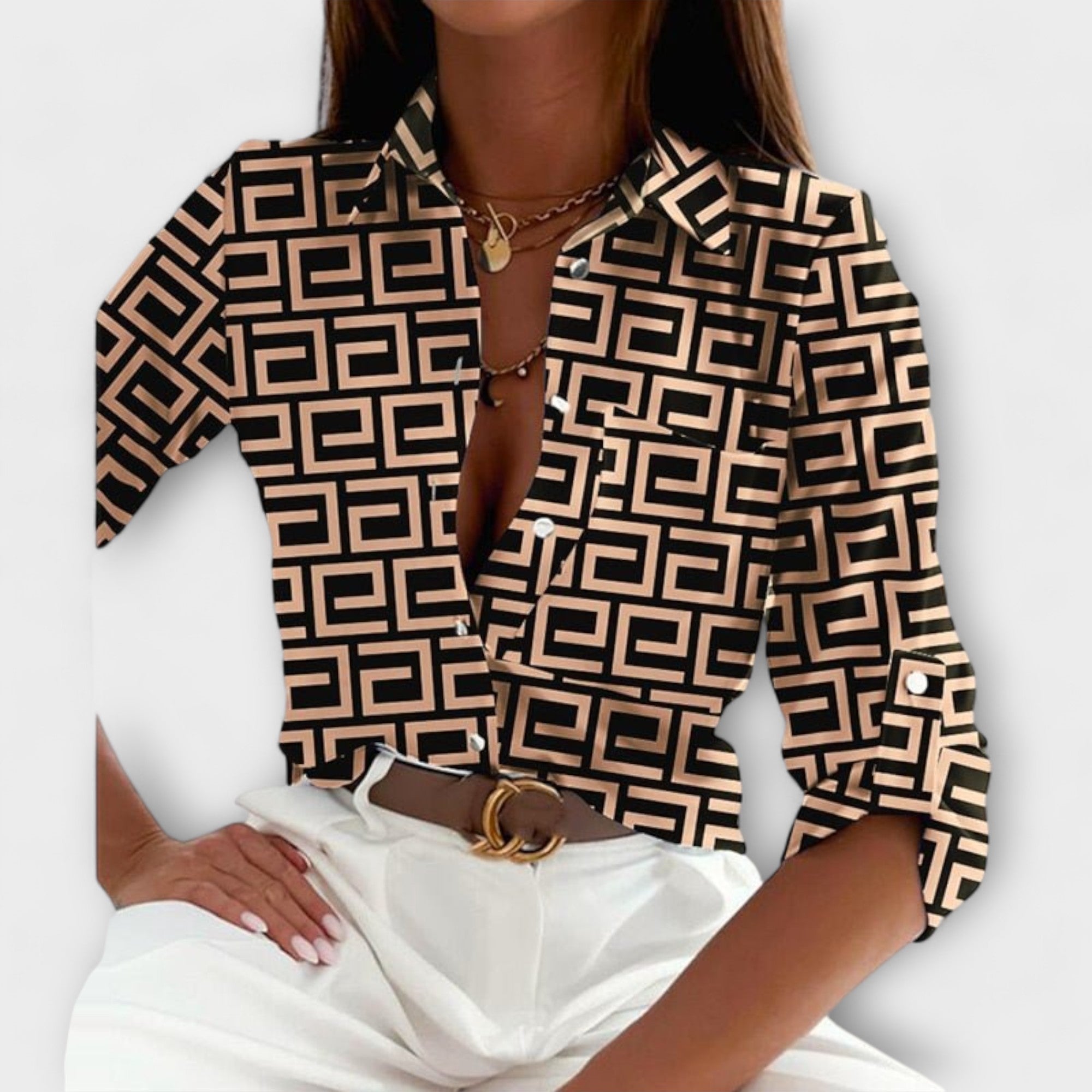 Blouse met klassieke kraag